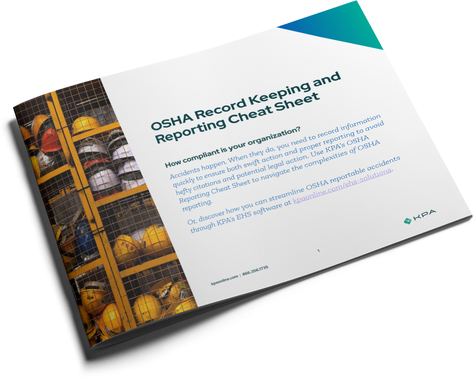 KPA-OSHA Reporting and Recordkeeping Cheat Sheet Cover